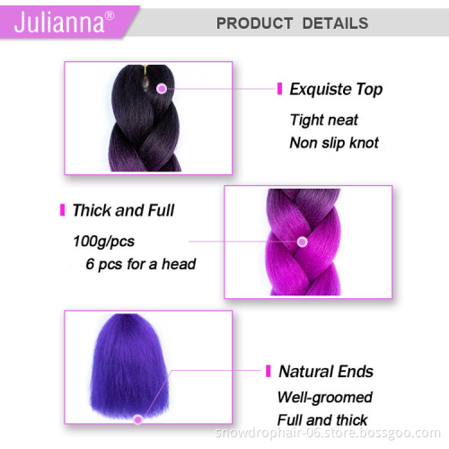 Wholesale Free Sample 120 Colors Braids 48 Inches 48Inch Extension Jumbo Braiding Packaging Hair Light Jumbo Braid